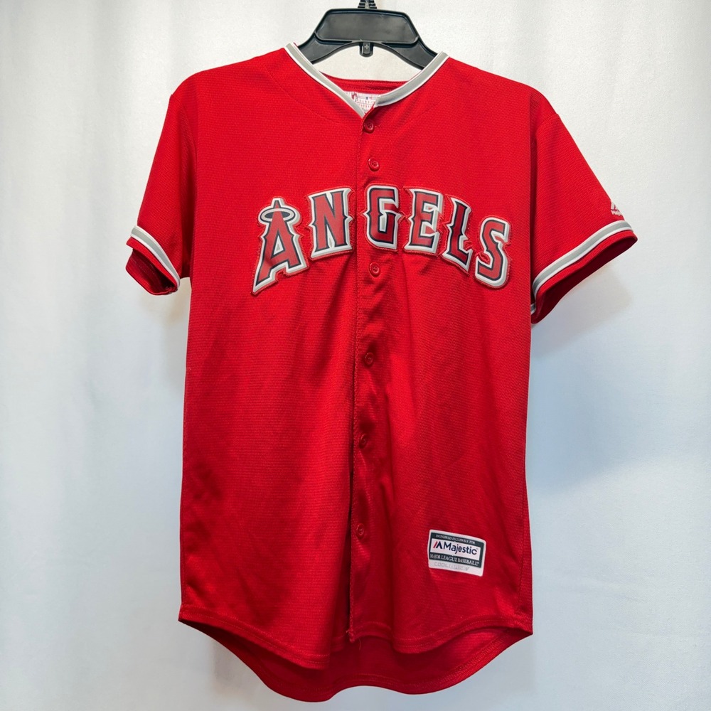 Los Angeles Angels Majestic‎ Jersey Kids Youth Large 14/16 Red Baseball MLB